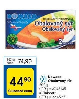 Sýr obalovaný mražený Nowaco