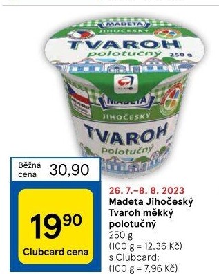 Tvaroh polotučný Jihočeský Madeta
