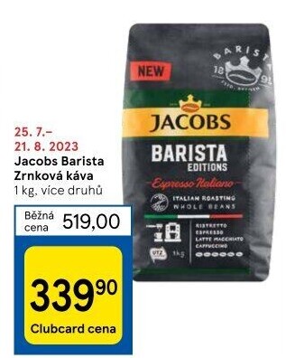 Zrnková káva Barista Jacobs