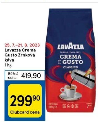 Zrnková káva Crema e Gusto Lavazza