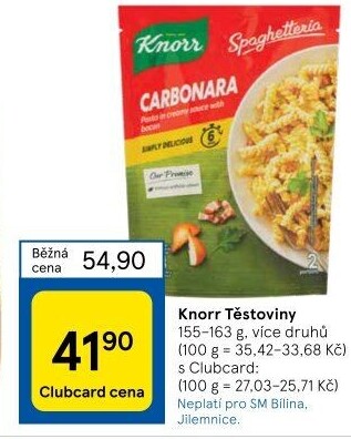 Instantní jídla Knorr Spaghetteria