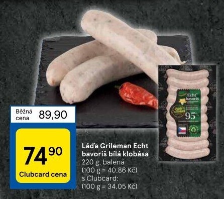 Klobásy Echt Bavoriš Láďa Grileman Kostelecké uzeniny