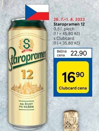 Pivo světlý ležák 12° Staropramen
