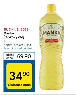 Řepkový olej Manka Fabio