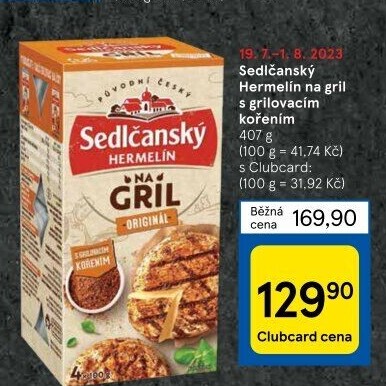 Sýr Hermelín na gril Sedlčanský