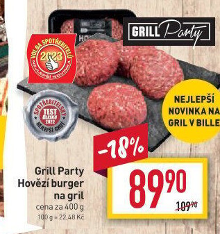 Hovězí burger Grill Party