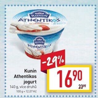 Jogurt ochucený řeckého typu Athentikos Mlékárna Kunín