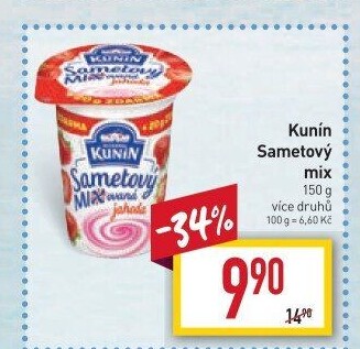 Ochucený jogurt sametový Mlékárna Kunín