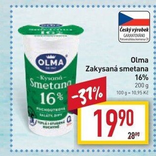 Smetana zakysaná Olma 16%