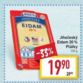 Sýr Eidam Jihočeský 30% Madeta