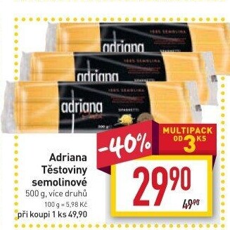 Těstoviny semolinové Adriana