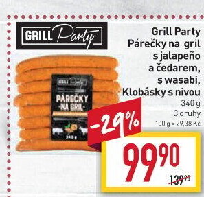 Párečky na gril s jalapeňos a čedarem Grill Party