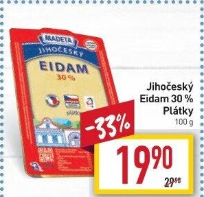 Sýr Eidam Jihočeský 30% Madeta