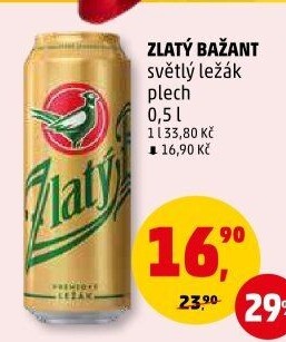 Pivo světlý ležák 12° Zlatý Bažant