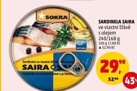 Sardinela ve vlastní šťávě Saira Sokra