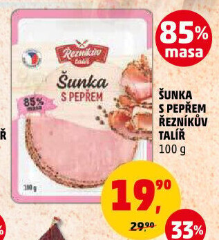Šunka s pepřovým dekorem Řezníkův talíř