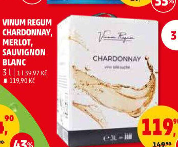 Víno Chardonnay Vinum Regum - bag in box