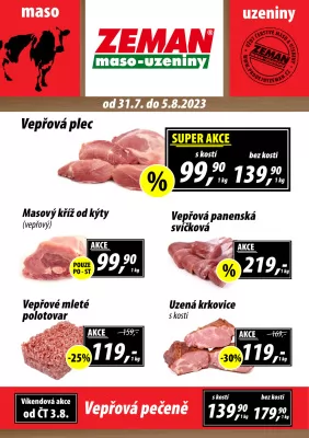 akční leták ZEMAN maso - uzeniny 31.7.2023-5.8.2023