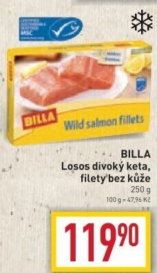 Losos divoký Keta filety mražený Billa