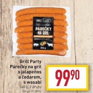 Párečky na gril s jalapeňos a čedarem Grill Party