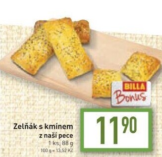 Pečivo zelňák s kmínem