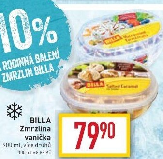 Zmrzlina ve vaničce Billa