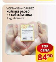 Kuře + 4 kuřecí stehna Vodňanské kuře