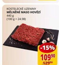 Mleté maso hovězí Kostelecké uzeniny