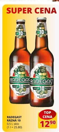 Pivo světlé výčepní Rázná 10° Radegast