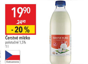 Mléko čerstvé Korrekt - 1,5% polotučné