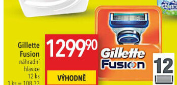 Náhradní hlavice pánské Gillette Fusion