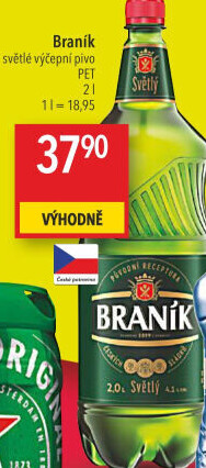 Pivo světlé výčepní 10° Braník