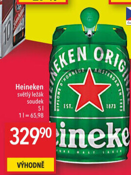 Pivo světlý ležák Heineken - soudek