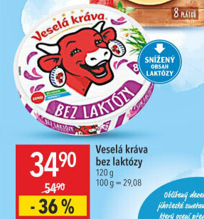 Sýr tavený bez laktózy Veselá kráva