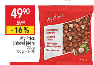 Lískové ořechy My Price