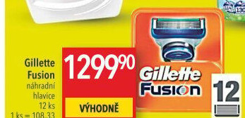 Náhradní hlavice pánské Gillette Fusion