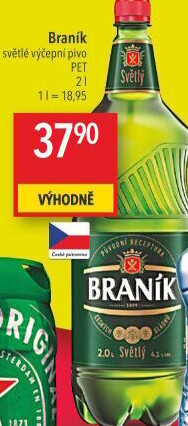 Pivo světlé výčepní 10° Braník
