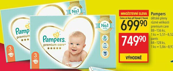 Pleny dětské Pampers Premium Care