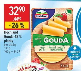Sýr Gouda 45% bez laktózy Hochland
