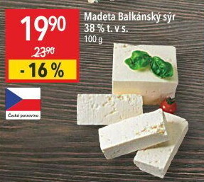 Balkánský sýr Madeta