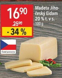 Sýr Eidam Jihočeský 20% Madeta