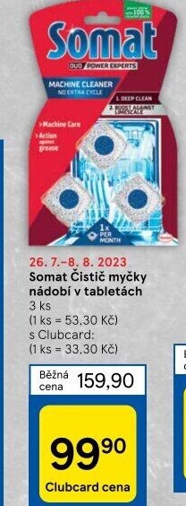 Čistič myčky při plné myčce Somat