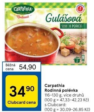 Instantní polévka Carpathia