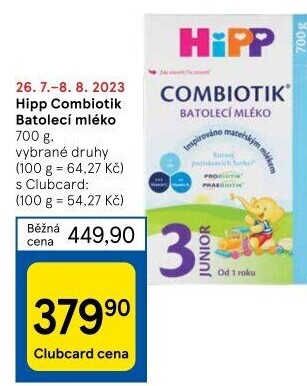 Kojenecká výživa Combiotik Hipp