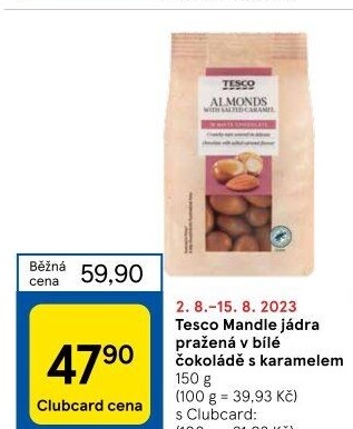 Mandle v čokoládě Tesco