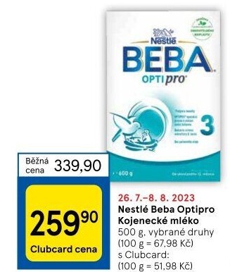 Mléčná výživa Beba Optipro Nestlé