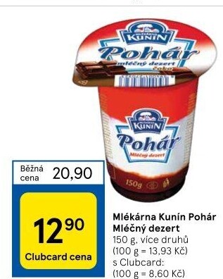 Mléčný Pohár Mlékárna Kunín