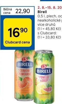Nealkoholické pivo ochucené Birell