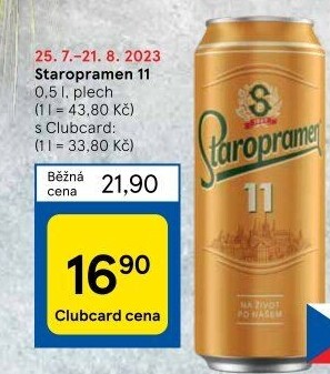 Pivo světlý ležák 11° Staropramen