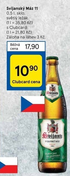 Pivo světlý ležák 11° Svijanský Máz Svijany